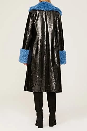 Love, Whit by Whitney Port Faux Sherpa Collar Coat XX-Large | Faux Leather Long Coat for Women thumbnail 4