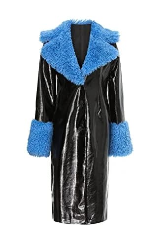 Love, Whit by Whitney Port Faux Sherpa Collar Coat XX-Large | Faux Leather Long Coat for Women thumbnail 2