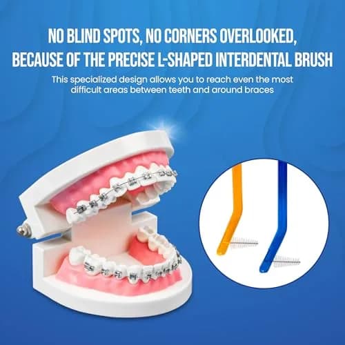 AIM DENTAL SUPPLY Toothbrush for Braces, Soft Head V-Trimmed Design 2-Pack | Orthodontic Cleaning with Soft Bristles thumbnail 5