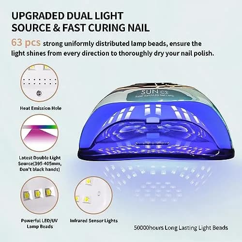 MIRAGE LAYON UV Light for Nails 288W with 63 LED Beads | Fast 10s Drying, LCD Display, Auto Sensor thumbnail 3