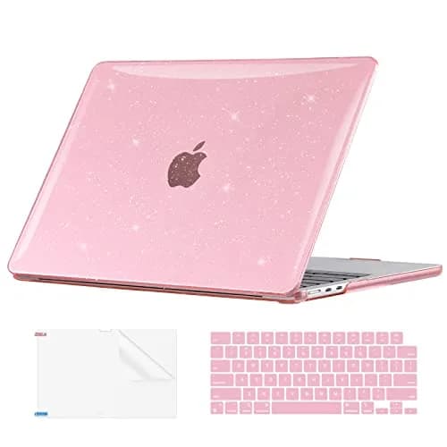 EooCoo Sparkly Pink Case for MacBook Air 13 inch 2022-2026 | Ultra-thin Scratch-Resistant Cover thumbnail 1