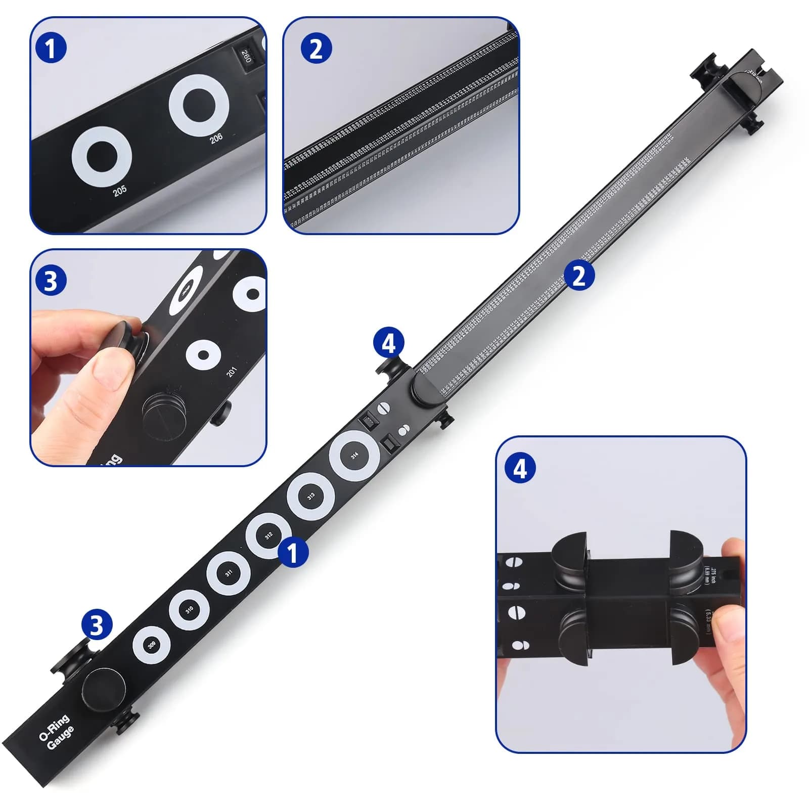 BUSY-CORNER Telescoping O-Ring Gauge for AS568/BS1806 Standards | Measures ID, OD, Thickness Up to 13" ID - view 6