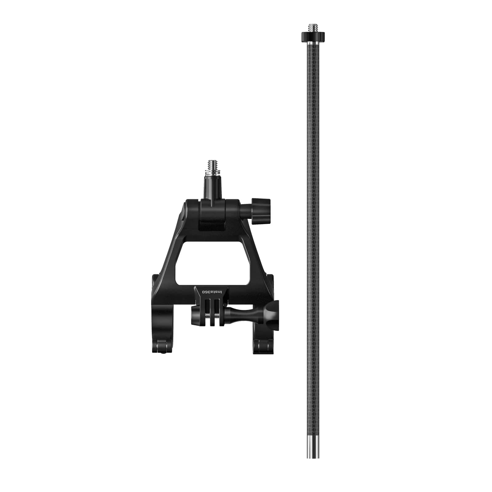 Insta360 Invisible Bike Handlebar Mount for ONE X2/X3/RS, Black | Carbon Fibre Extension Pole & Universal Mounts — Black