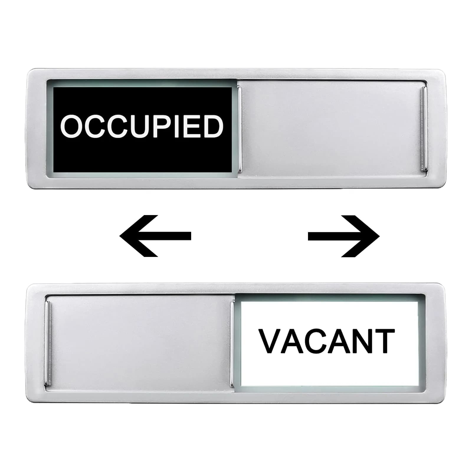 LoYinLo Vacant Occupied Slider Sign - Black & White, 18cm x 5cm Clear Privacy Indicator - main product image