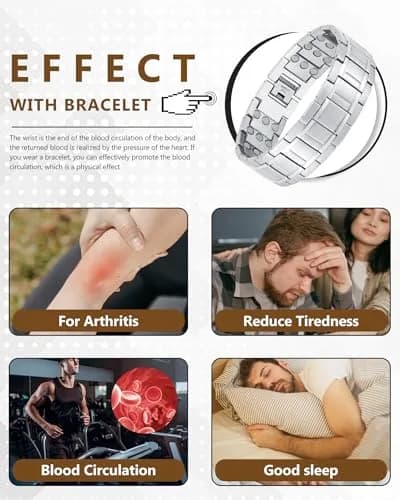 Feraco Magnetic Bracelet for Men Titanium Steel 21.7cm (8.54in) | 3500 Gauss Magnets thumbnail 8