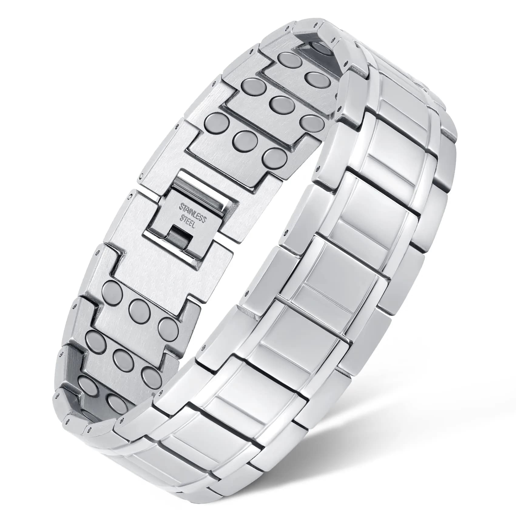 Feraco Magnetic Bracelet for Men Titanium Steel 21.7cm (8.54in) | 3500 Gauss Magnets - main product image