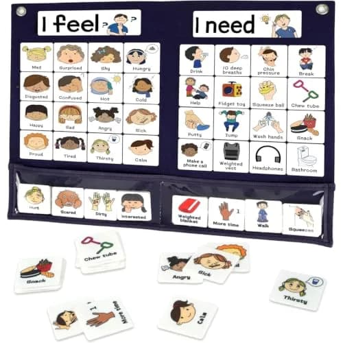 CHEFAN Feelings Chart for Kids, Autism & SEL Classroom Tool | Visual Emotion & Needs Board - main product image