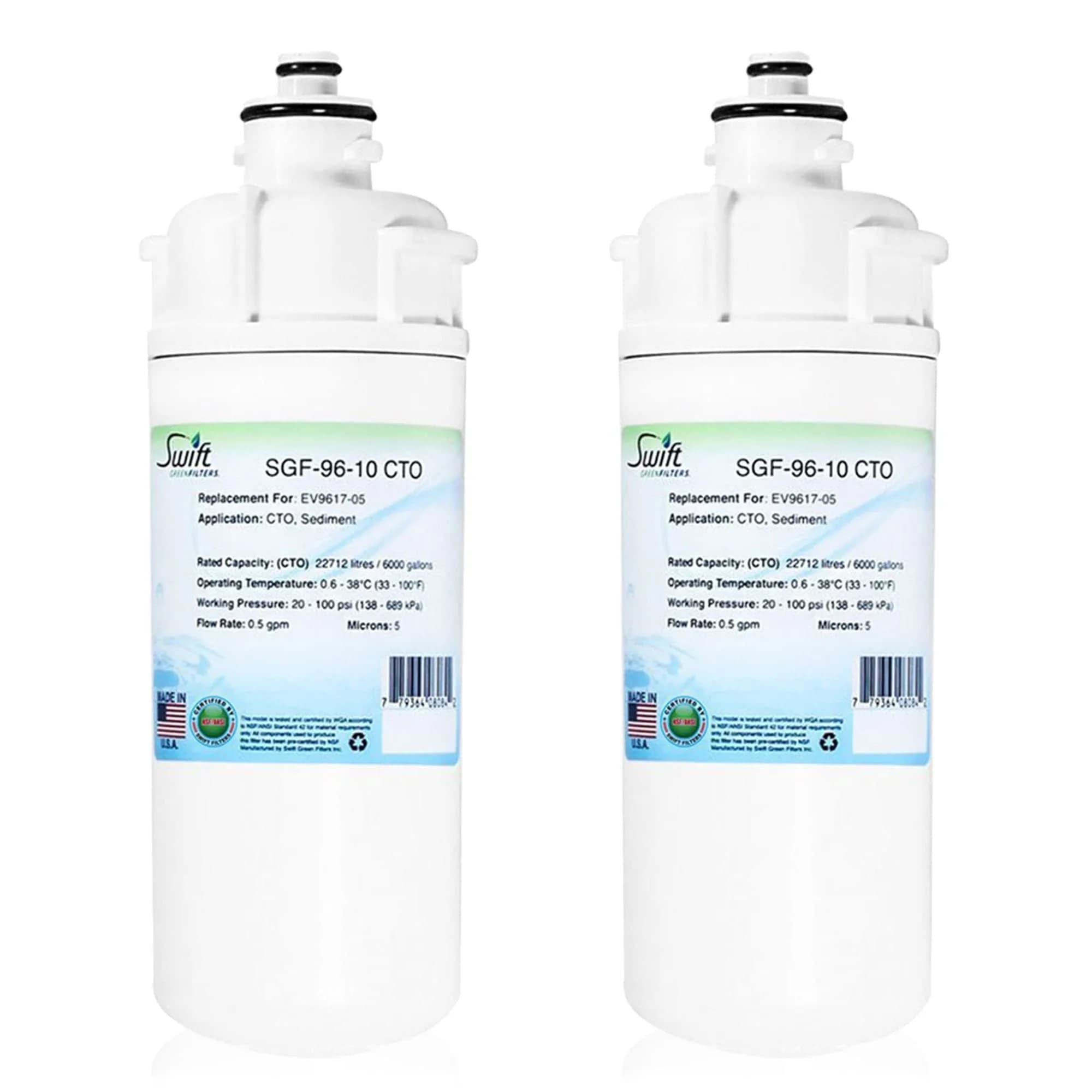 Swift Green Filters SGF-96-10 CTO Compatible Commercial Water Filter Cartridge 2 Pack | Reduces VOCs & Odor — White