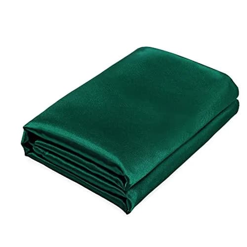 Homiest Blackish Green Satin Flat Sheet Twin | Silky, Wrinkle-Resistant, 100% Polyester thumbnail 1
