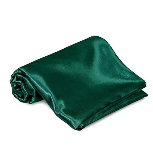 Homiest Blackish Green Satin Flat Sheet Twin | Silky, Wrinkle-Resistant, 100% Polyester thumbnail 2