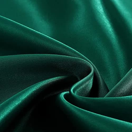 Homiest Blackish Green Satin Flat Sheet Twin | Silky, Wrinkle-Resistant, 100% Polyester thumbnail 3