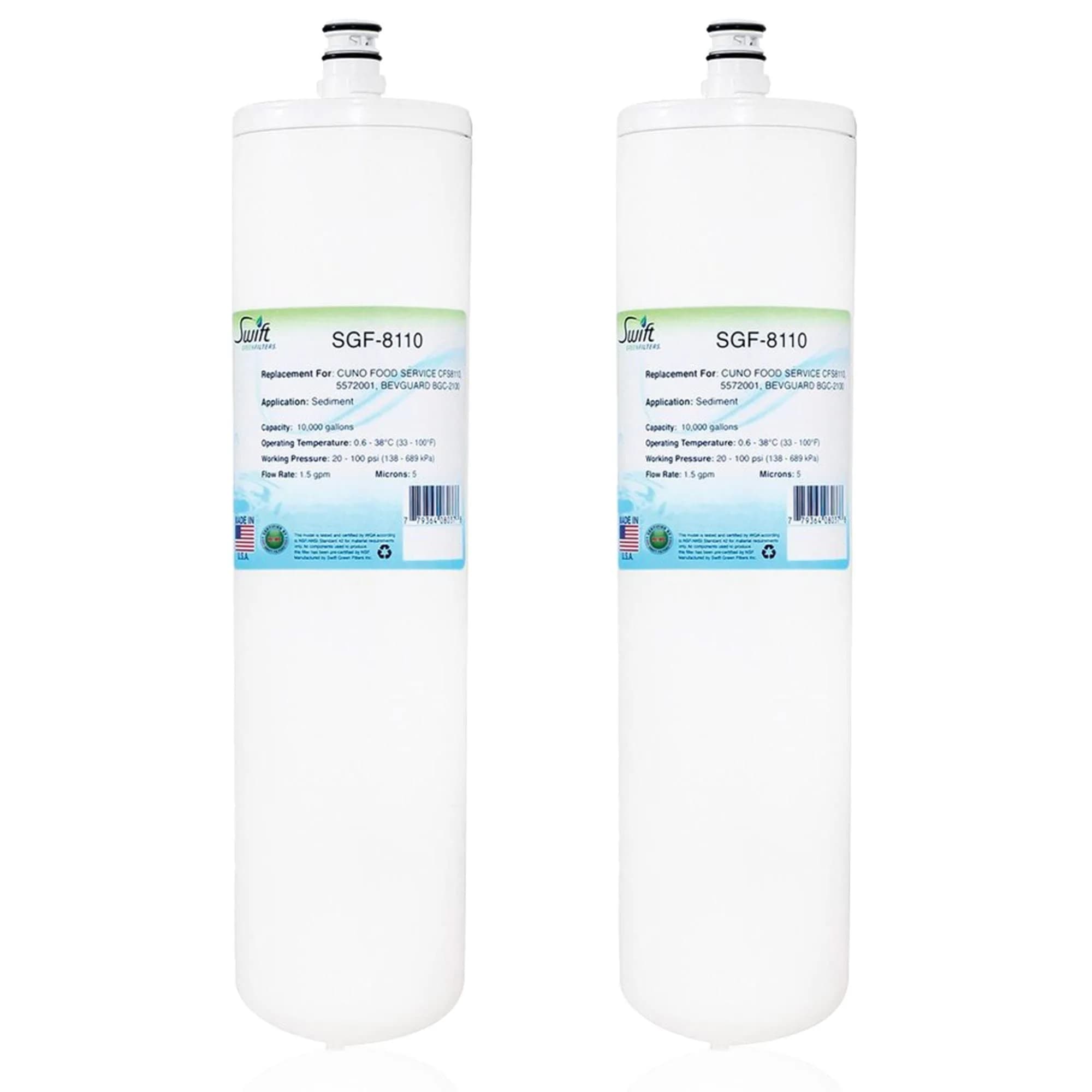Swift Green Filters SGF-8110 Compatible Commercial Water Filter 2 Pack | Reduces VOCs & Sediment
