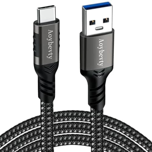 Aoybevty USB A to USB C Cable 10FT (3.05m), 10Gbps Data Transfer & 60W Fast Charging | Grey thumbnail 1