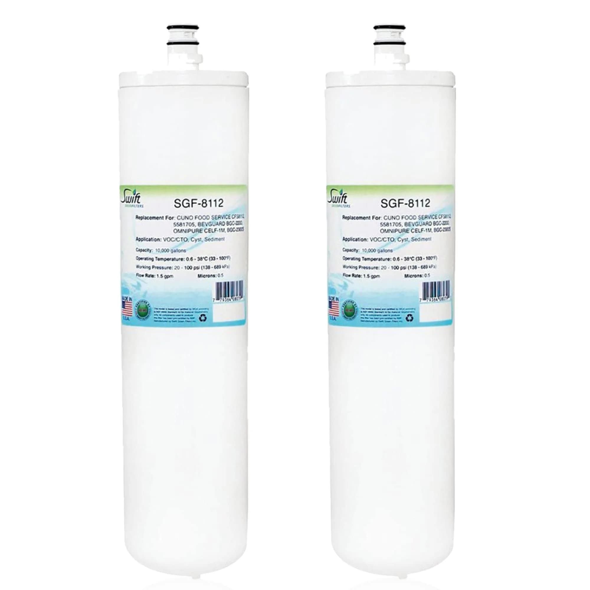 Swift Green Filters SGF-8112 Compatible Commercial Water Filter for CFS8112, 5581705 | 2 Pack, 10,000 Gallons, Made in USA — White