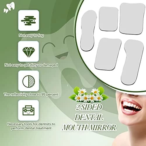 Frienda 10Pcs Dental Photography Intraoral Mirror Set | 5 Shapes, Double-Sided Glass Reflectors for Teeth Photos, with 10 Drawstring Bags for Dentist Clinic or Home Oral Check thumbnail 5