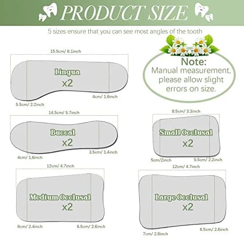 Frienda 10Pcs Dental Photography Intraoral Mirror Set | 5 Shapes, Double-Sided Glass Reflectors for Teeth Photos, with 10 Drawstring Bags for Dentist Clinic or Home Oral Check thumbnail 2