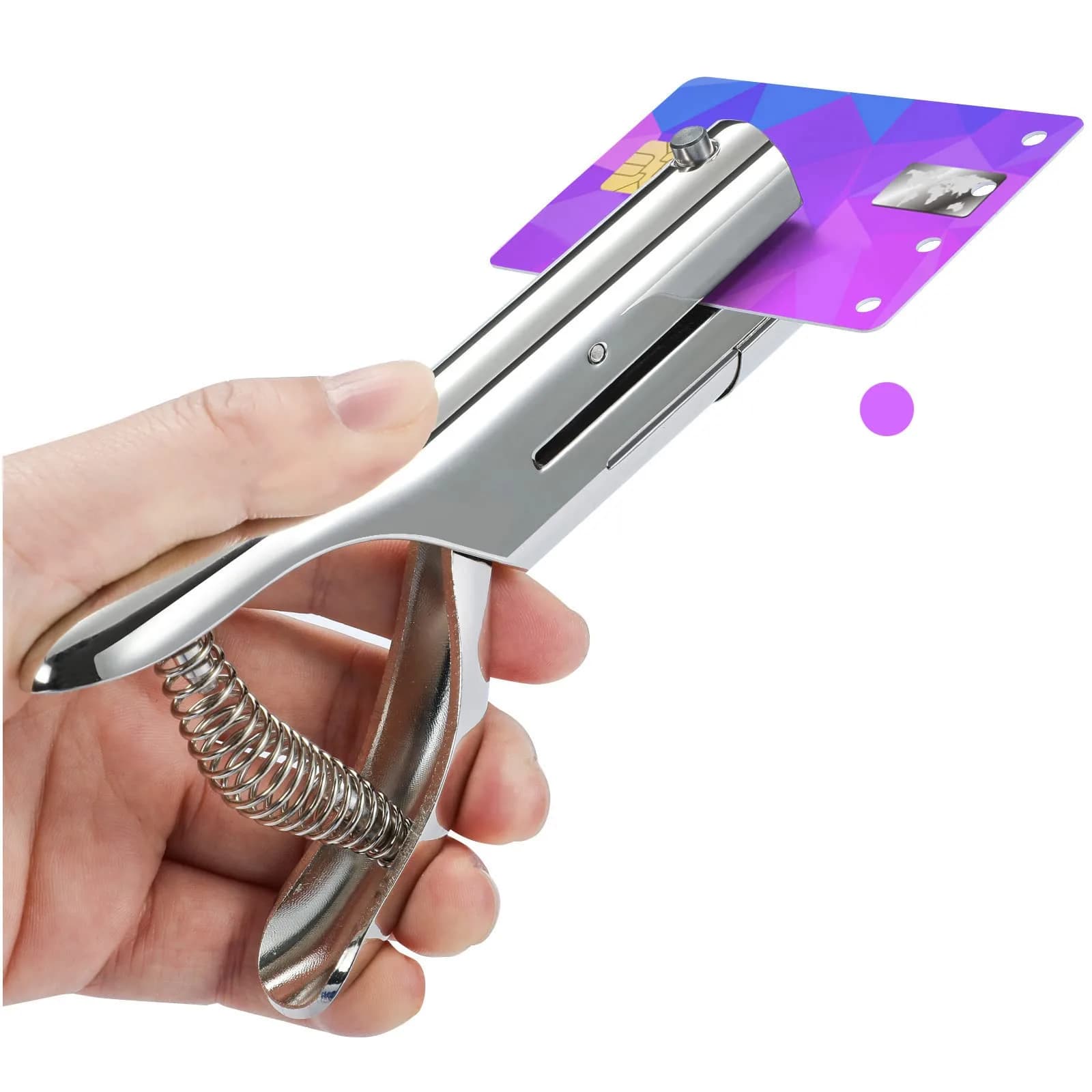 Rikolto Heavy Duty Single Hole Punch 8mm (5/16") Silver | Punches up to 20 A4 Sheets — 5/16"-8mm Hole