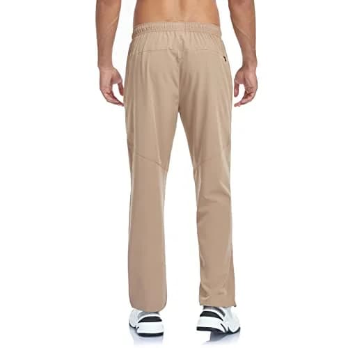 GAXIDES Mens Workout Hiking Pants Lightweight Quick Dry Waterproof Khaki 3XL | Breathable, Water-Resistant Active Joggers thumbnail 5