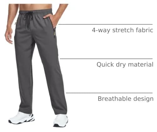 GAXIDES Mens Hiking Pants Lightweight Quick Dry Waterproof 2XL | Breathable, UPF 50+ with Zipper Pockets thumbnail 4