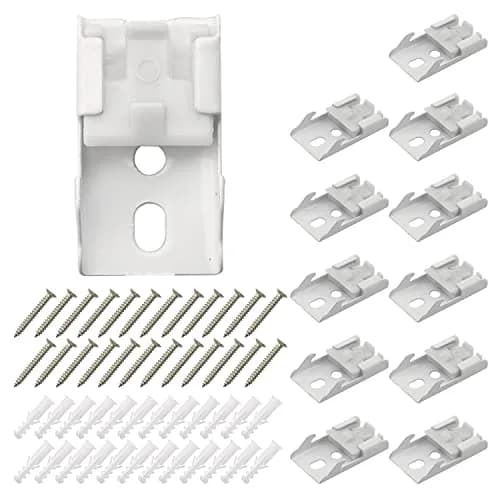 MEETOOT 12pcs Curtain Track Mounting Bracket White Ceiling Mount Brackets 36mm Support Load 3kg thumbnail 1