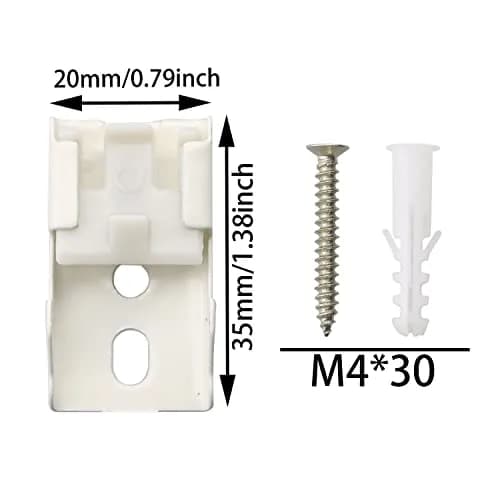 MEETOOT 12pcs Curtain Track Mounting Bracket White Ceiling Mount Brackets 36mm Support Load 3kg thumbnail 2