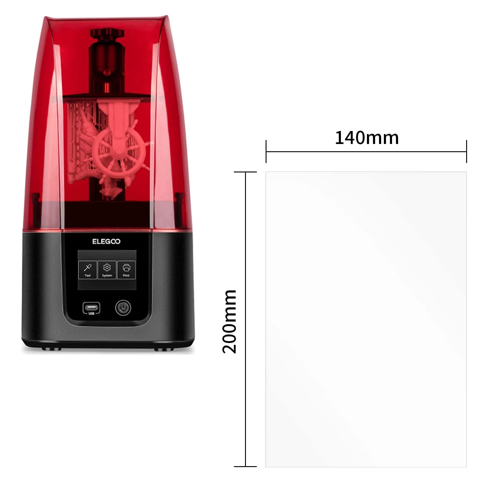 chitu Systems FEP Film Release Films for Elegoo Mars 3/Mars 3 Pro/Photon Mono 2 6.6" 6K LCD 3D Printer 195x146mm (3-Pack, 0.15mm Thick) - view 2