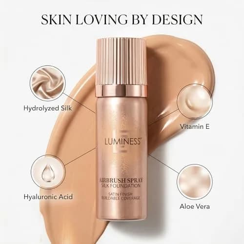 LUMINESS Airbrush Spray Silk Foundation Starter Kit - Light Warm | Buildable, Hydrating, Flawless Finish thumbnail 5