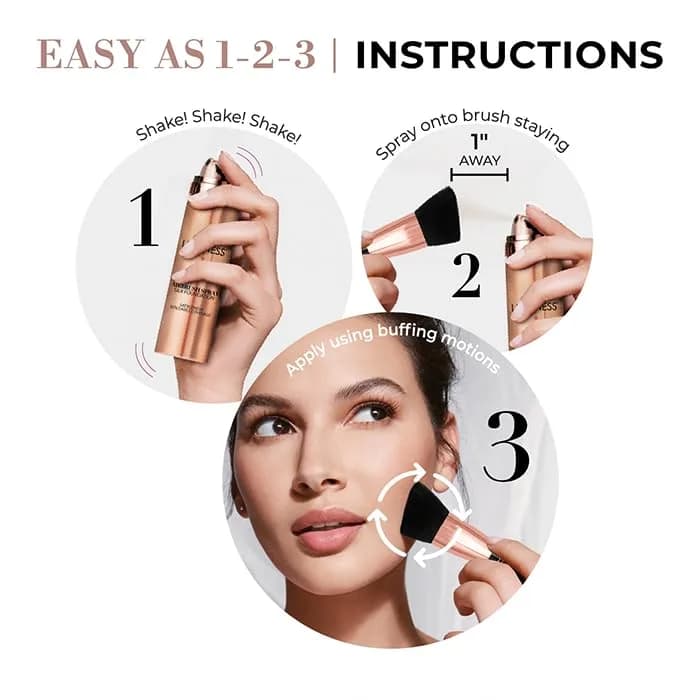 LUMINESS Airbrush Spray Silk Foundation Starter Kit - Light Warm | Buildable, Hydrating, Flawless Finish thumbnail 7