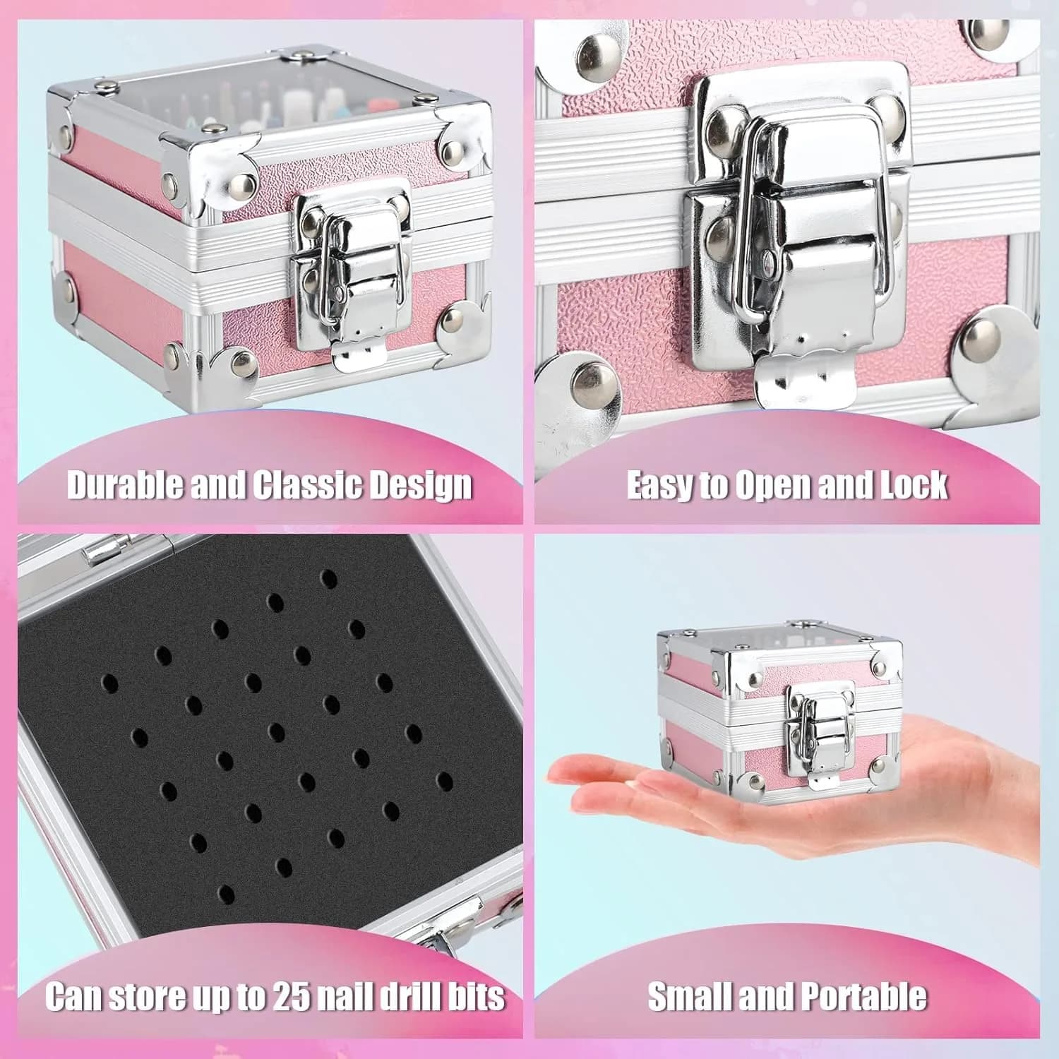 Depvko 21Pcs Nail Drill Bits Set 3/32 Inch with Portable Pink Case | Professional Manicure Tool Kit - view 6