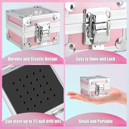 Depvko 21Pcs Nail Drill Bits Set 3/32 Inch with Portable Pink Case | Professional Manicure Tool Kit thumbnail 6