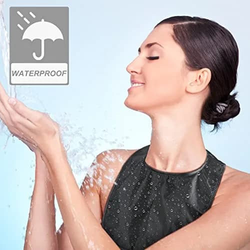 Oudain Tracheostomy Shower Covers 3 Pcs Black | Waterproof, Adjustable & Reusable thumbnail 5