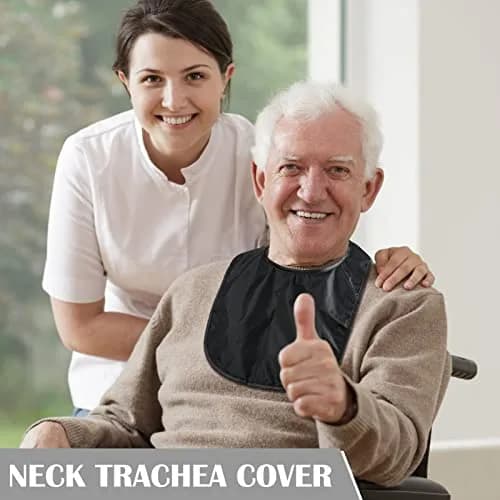 Oudain Tracheostomy Shower Covers 3 Pcs Black | Waterproof, Adjustable & Reusable thumbnail 6