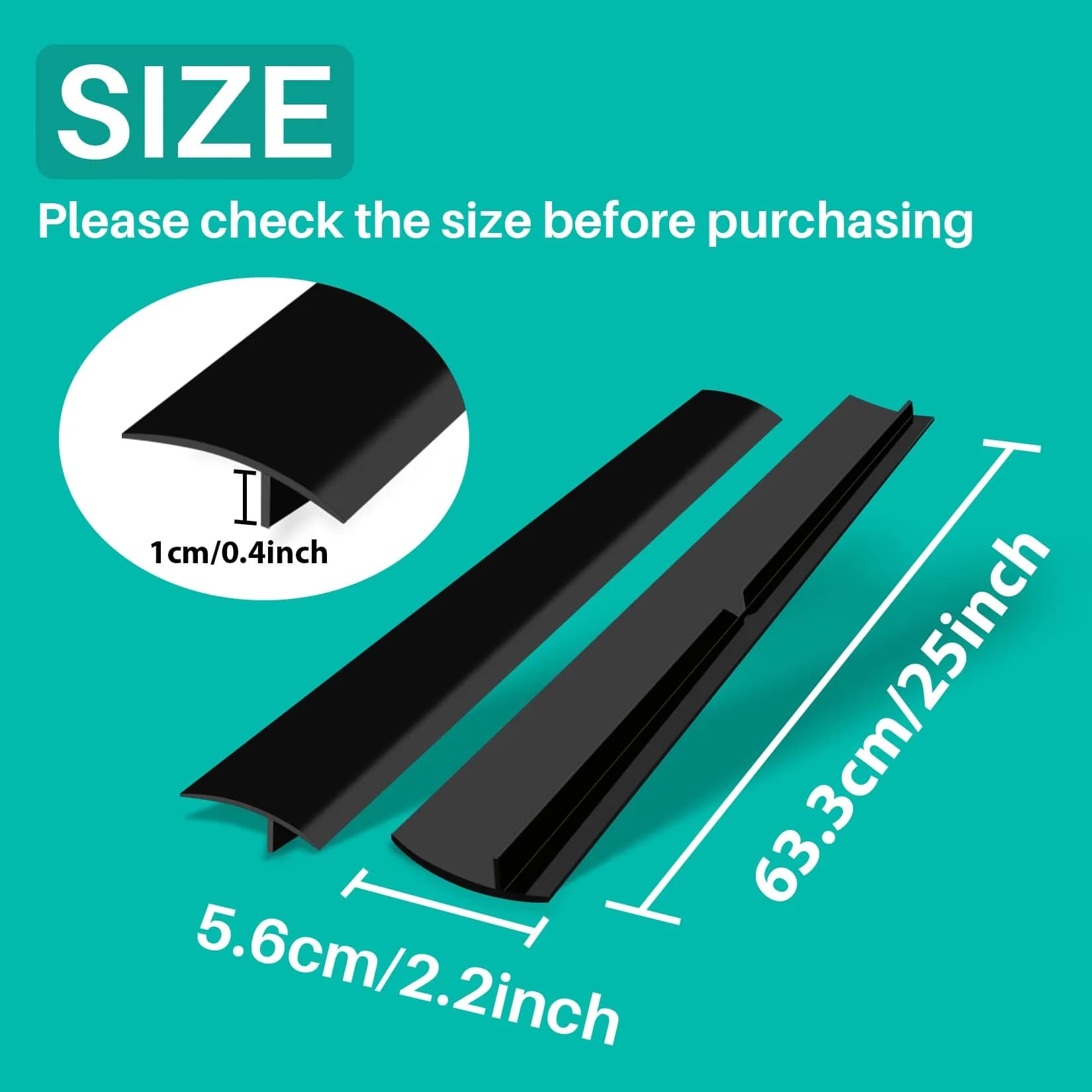 CARGEN Silicone Stove Counter Gap Cover Filler 25 Inch Black | Heat Resistant 320°C, Dishwasher Safe, Cut-to-Fit - view 7