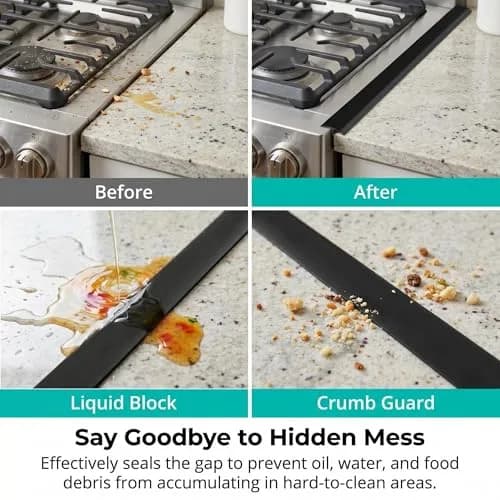 CARGEN Silicone Stove Counter Gap Cover Filler 25 Inch Black | Heat Resistant 320°C, Dishwasher Safe, Cut-to-Fit thumbnail 3