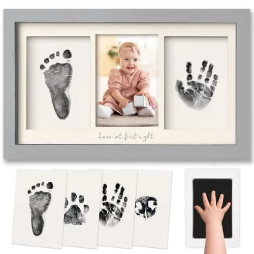 KeaBabies Inkless Baby Hand & Footprint Kit | Mess-Free Newborn Keepsake (Cloud Gray, 13" x 7.8") thumbnail 1