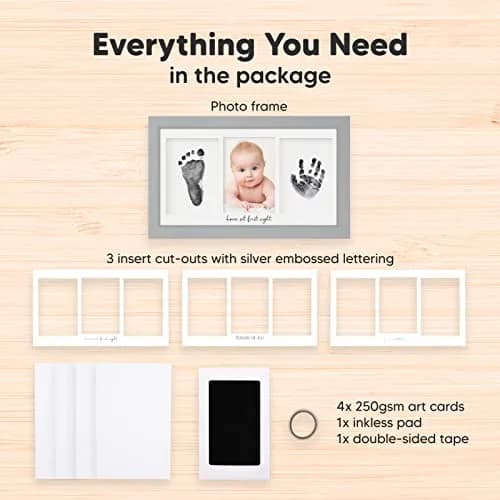 KeaBabies Inkless Baby Hand & Footprint Kit | Mess-Free Newborn Keepsake (Cloud Gray, 13" x 7.8") thumbnail 5