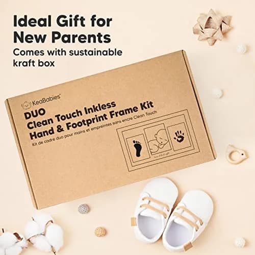 KeaBabies Inkless Baby Hand & Footprint Kit | Mess-Free Newborn Keepsake (Cloud Gray, 13" x 7.8") thumbnail 9