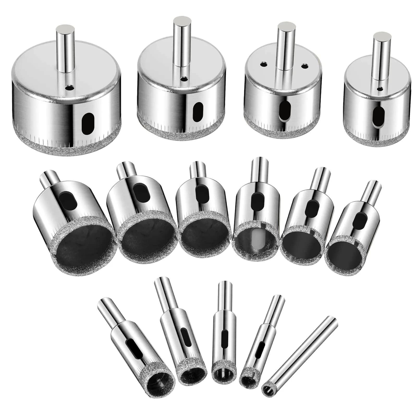 Semderm Diamond Hole Saw Drill Bit Set 15 PCS (6 mm - 50 mm) | For Tile, Glass, Granite, Stone - main product image