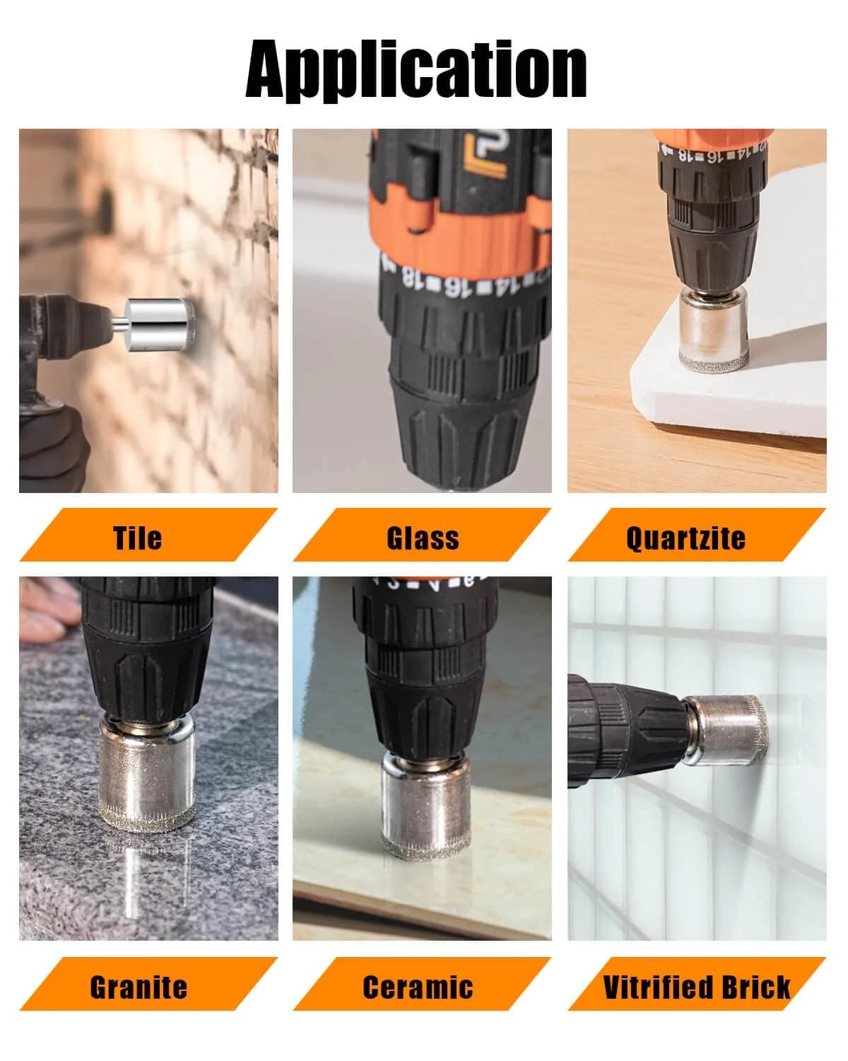 Semderm Diamond Hole Saw Drill Bit Set 15 PCS (6 mm - 50 mm) | For Tile, Glass, Granite, Stone - view 5