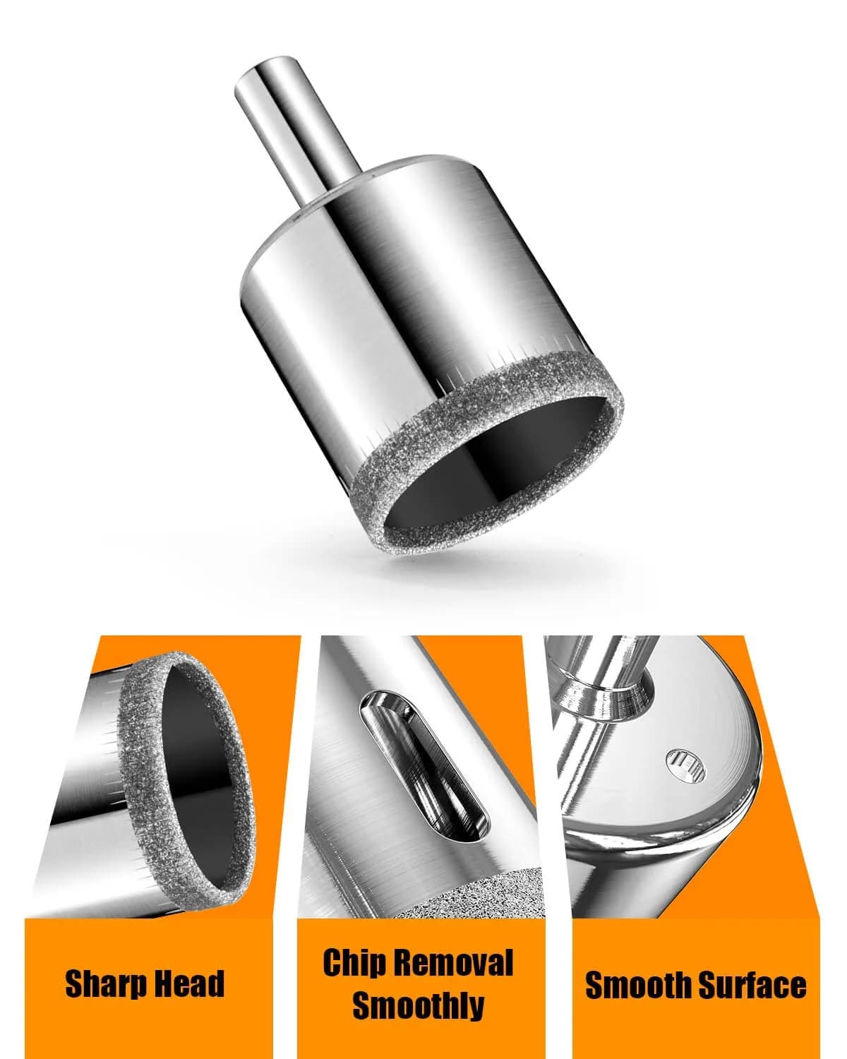 Semderm Diamond Hole Saw Drill Bit Set 15 PCS (6 mm - 50 mm) | For Tile, Glass, Granite, Stone - view 3