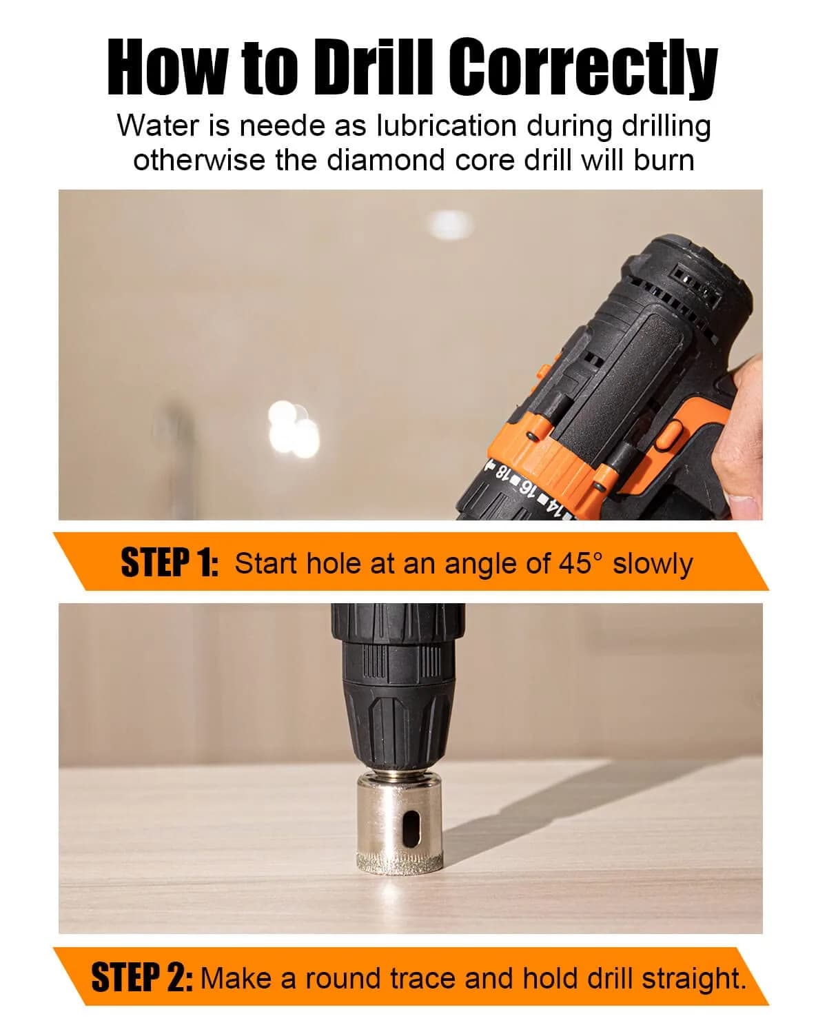 Semderm Diamond Hole Saw Drill Bit Set 15 PCS (6 mm - 50 mm) | For Tile, Glass, Granite, Stone - view 4