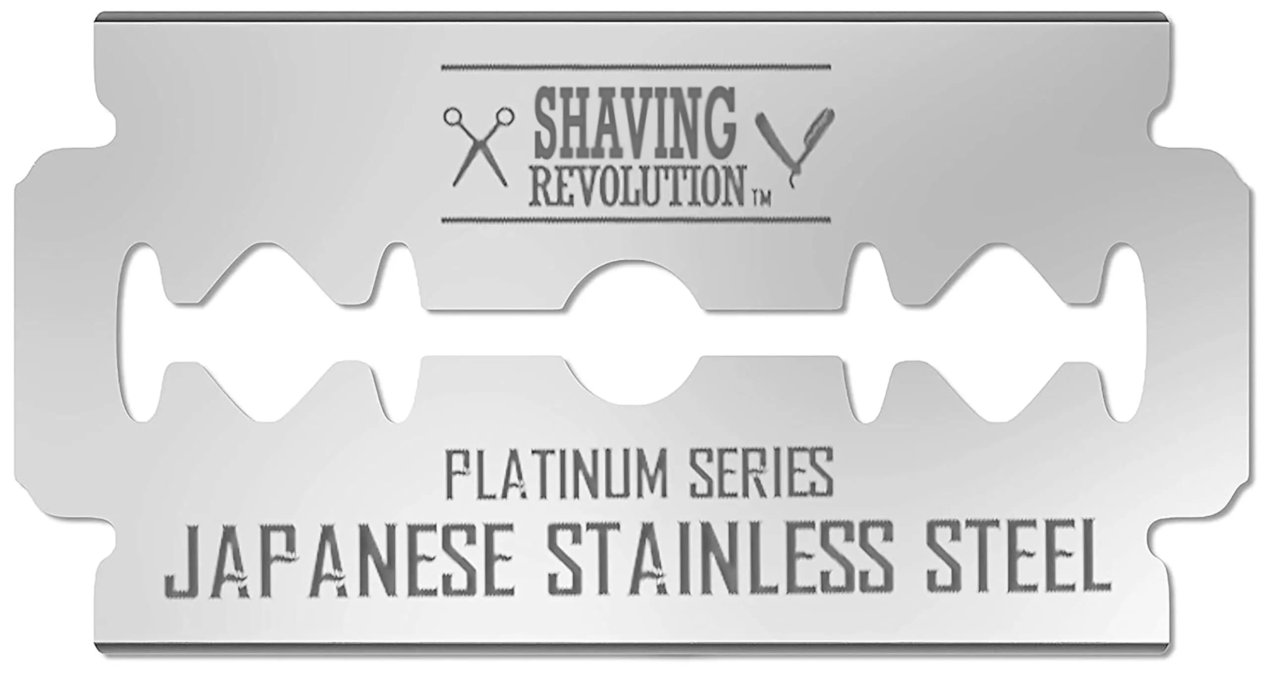 SHAVING REVOLUTION Double Edge Razor Blades 100 Count | Platinum Japanese Stainless Steel for a Precise, Smooth Shave