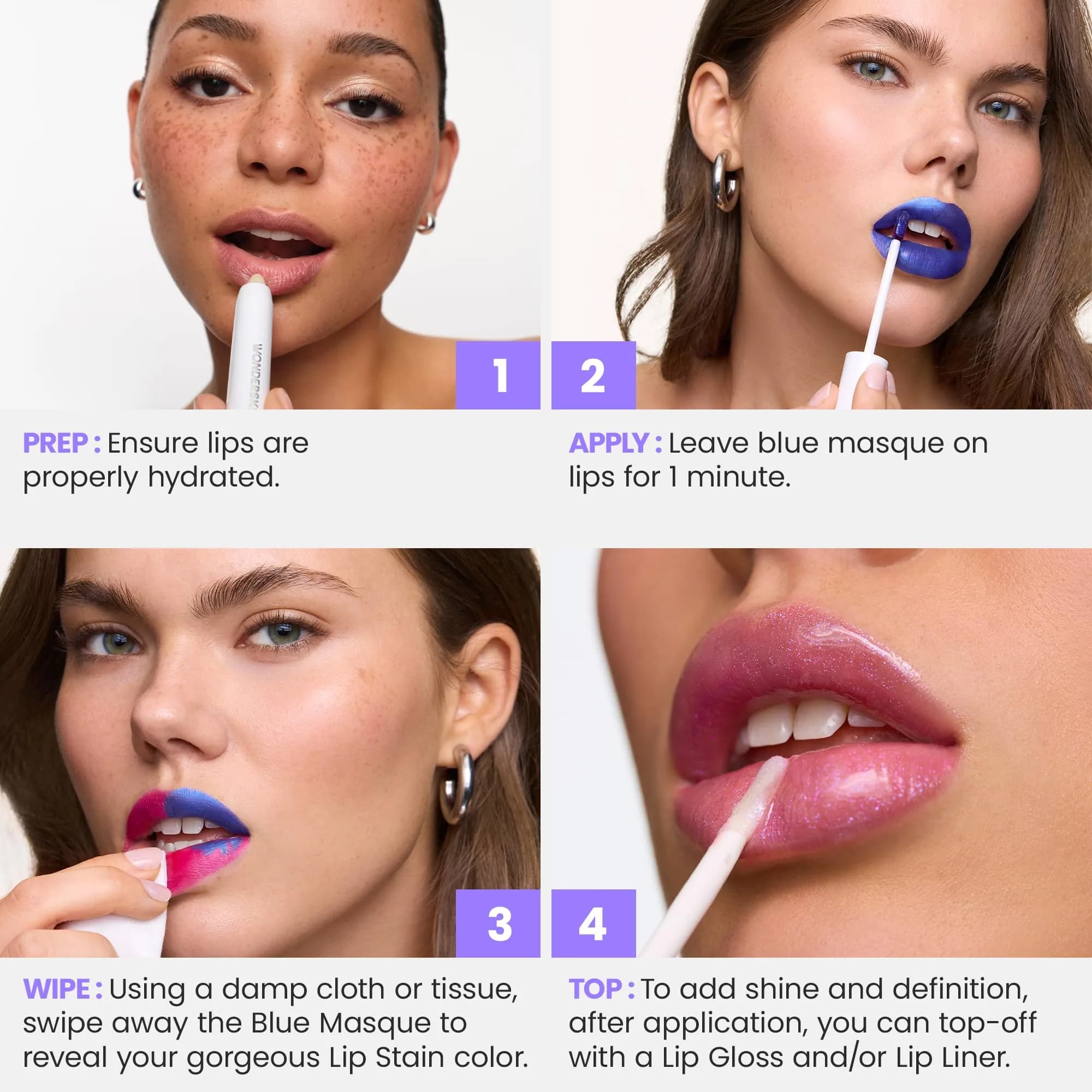 Wonderskin Wonder Blading Lip Stain Peel Off Masque in Sweetheart Masque: Long-Lasting Waterproof Pink Lip Tint - view 3