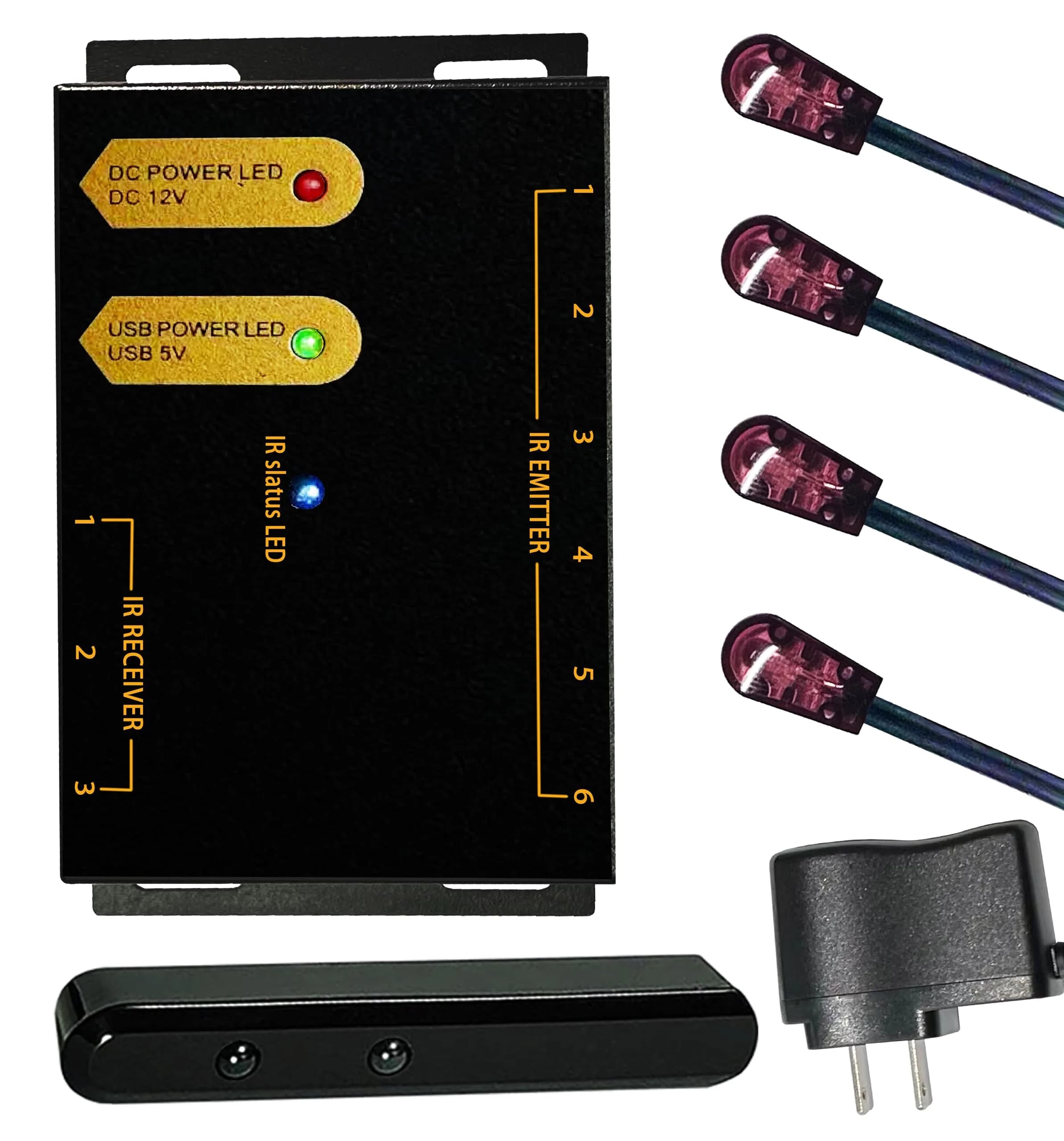 Ensigear IR Repeater Kit 4m Black | IR Signal Extender for TV & AV Devices — black