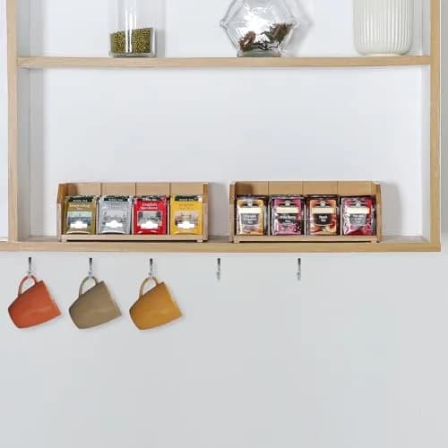 TIOPGHAD 2-Layer Stackable Bamboo Tea Bag Organizer Holder 32cm (12.2in) | Holds 150 Tea Bags thumbnail 7