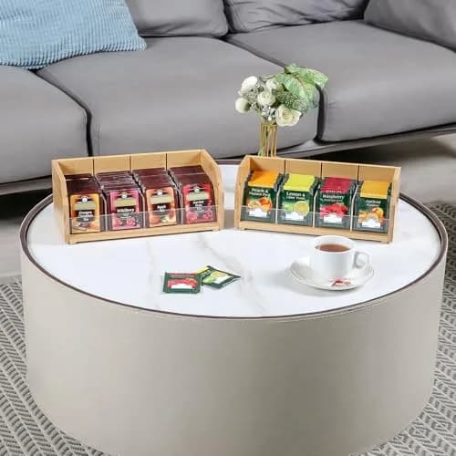 TIOPGHAD 2-Layer Stackable Bamboo Tea Bag Organizer Holder 32cm (12.2in) | Holds 150 Tea Bags thumbnail 3