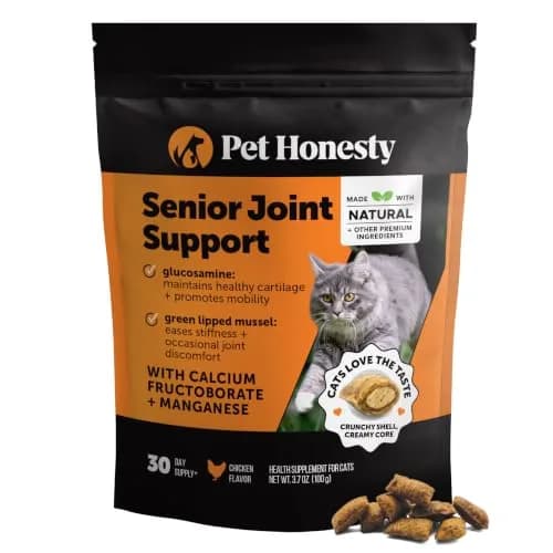 Pet Honesty Vet Backed Senior Cat Joint Supplement, Chicken, 300 Chews | Supports Mobility & Comfort thumbnail 1