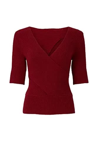 TOME Collective Rent the Runway Pre-Loved Cross Front Sweater, Small | Open Back, Red thumbnail 2