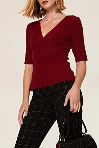 TOME Collective Rent the Runway Pre-Loved Cross Front Sweater, Small | Open Back, Red thumbnail 3