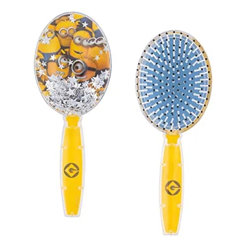 LUV HER Minions Kids Hair Brush with Sparkling Stars Confetti - Ages 3+ | Gentle Detangling for All Hair Types thumbnail 1